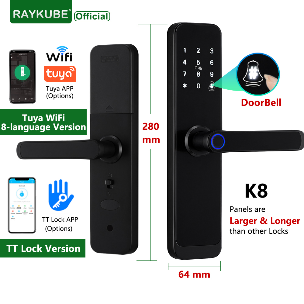 Fingerprint Access Control Door - RAYKUBE K8 inteligentny zamek do drzwi