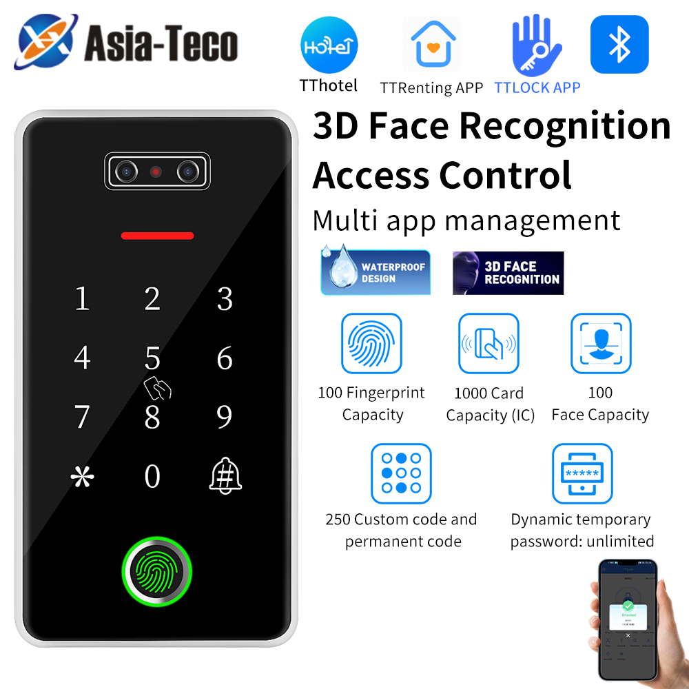 Door Access Control Keypad Rfid - TTLOCK biometryczna 100 twarzy 100 klawiatura