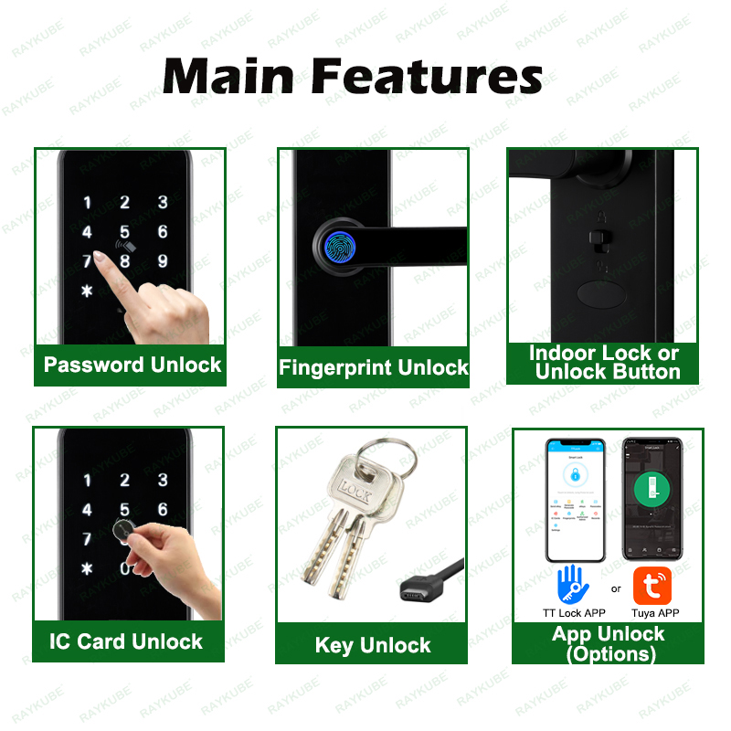 RAYKUBE K8 inteligentny zamek  – Fingerprint Access Control Door recenzja i cena