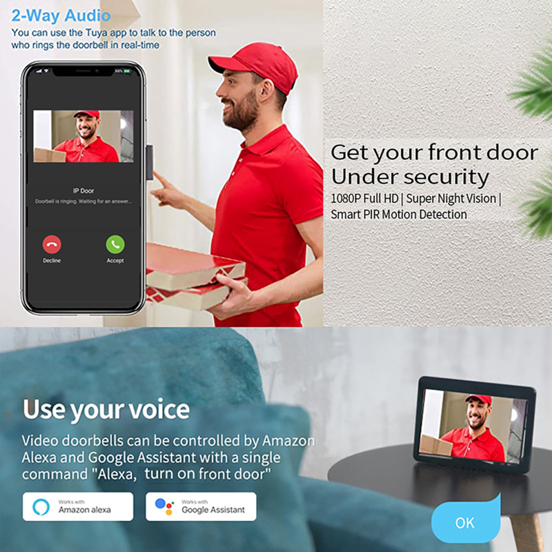 Tuya 1080P Wifi Wideodomofon z – Access Control System Rfid Kit recenzja i cena